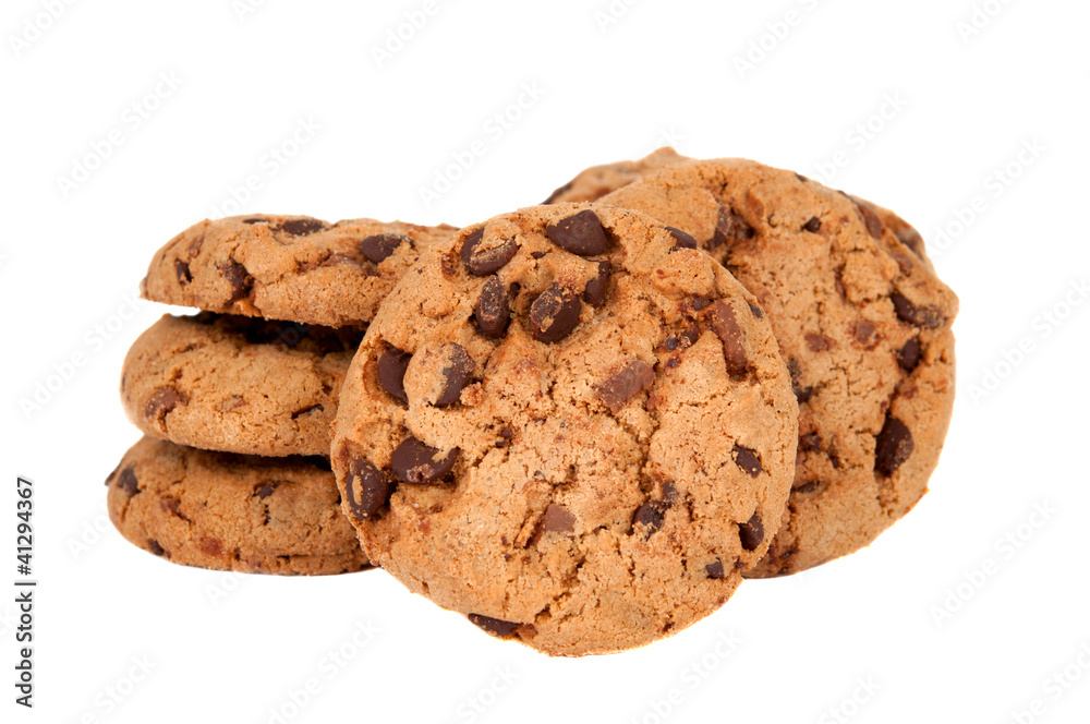 Cookies with chocolate drops isolated Cookies with chocolate drops isolated
