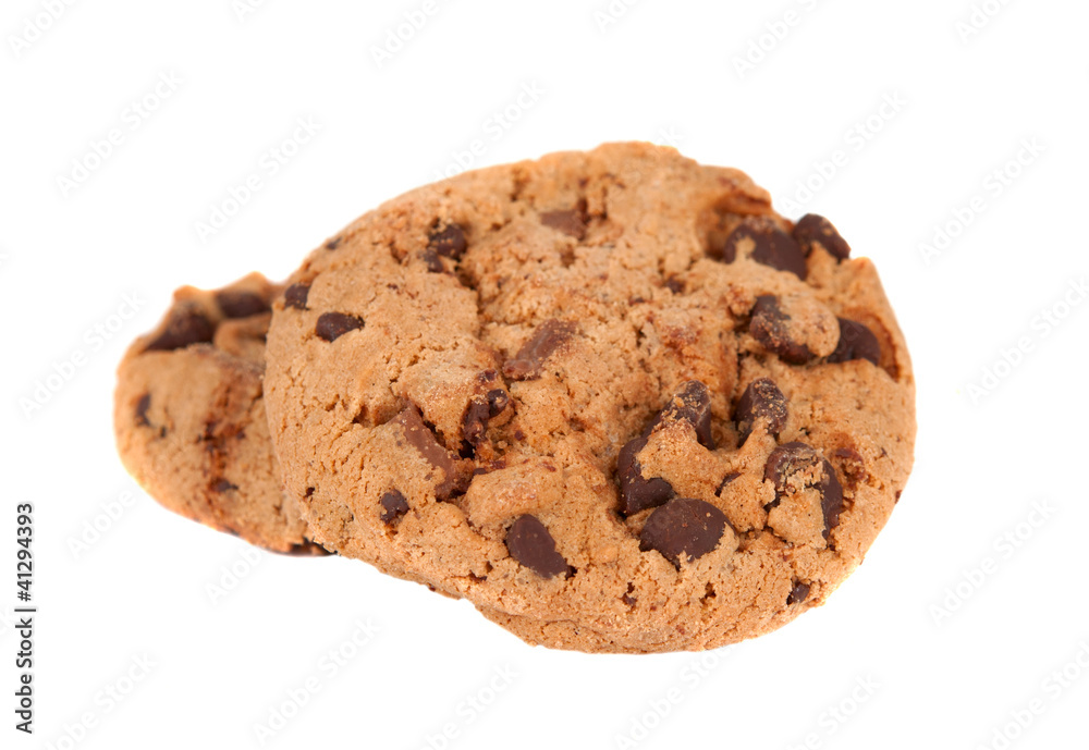 Cookies with chocolate drops isolated Cookies with chocolate drops isolated
