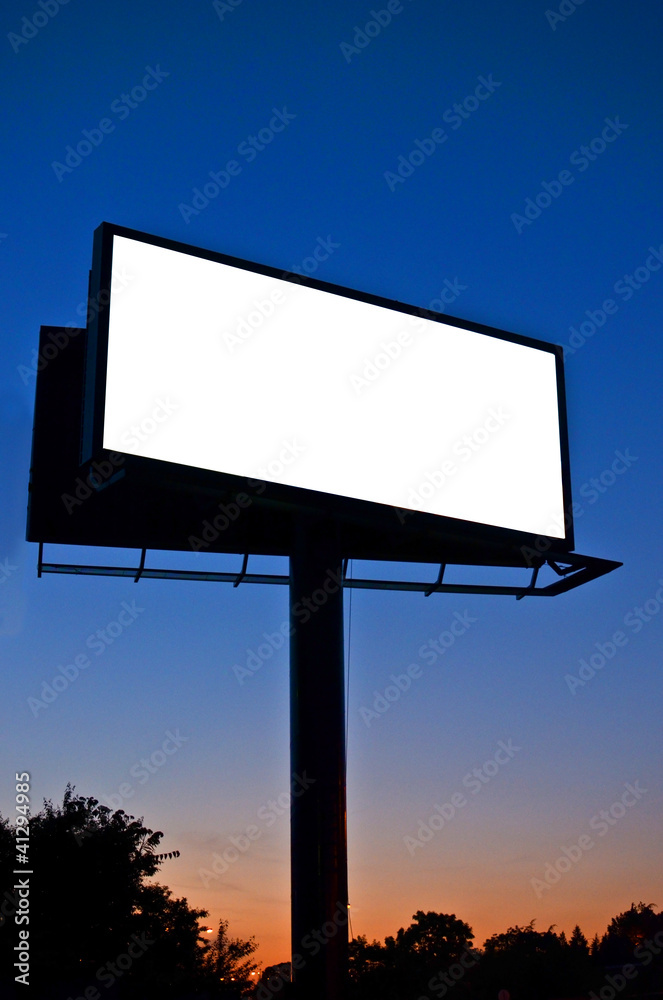 Blank billboard at night Blank billboard at night