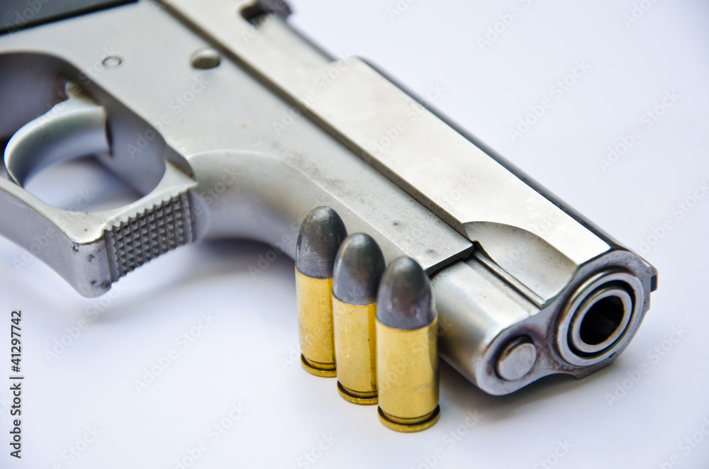 9mm. gun with bullet