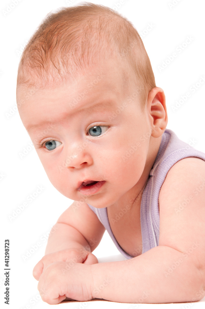 Cute baby portrait isolated on white background Cute baby portrait isolated on white background