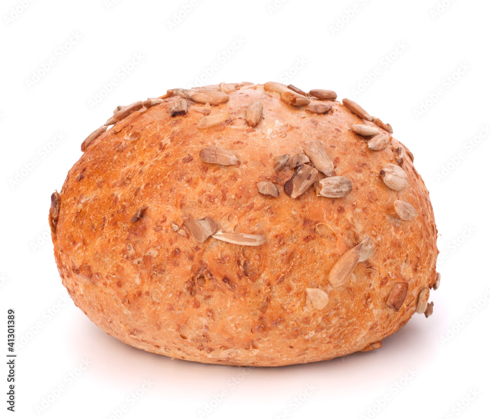Round sandwich bun with sunflower seeds