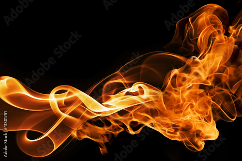 fire and smoke on a black background