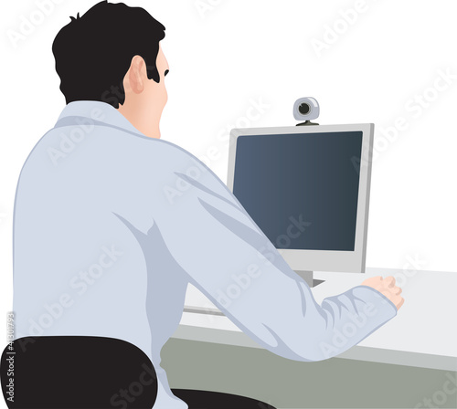 man and computer