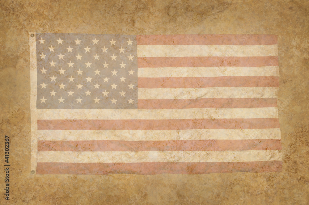 Grungy American Flag with mottled texture Grungy American Flag with mottled texture