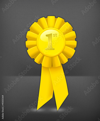 First place yellow ribbon, vector