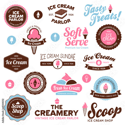 Ice cream shop labels