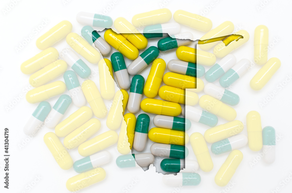 Outline map of namibia with pills in the background for health a Outline map of namibia with pills in the background for health a