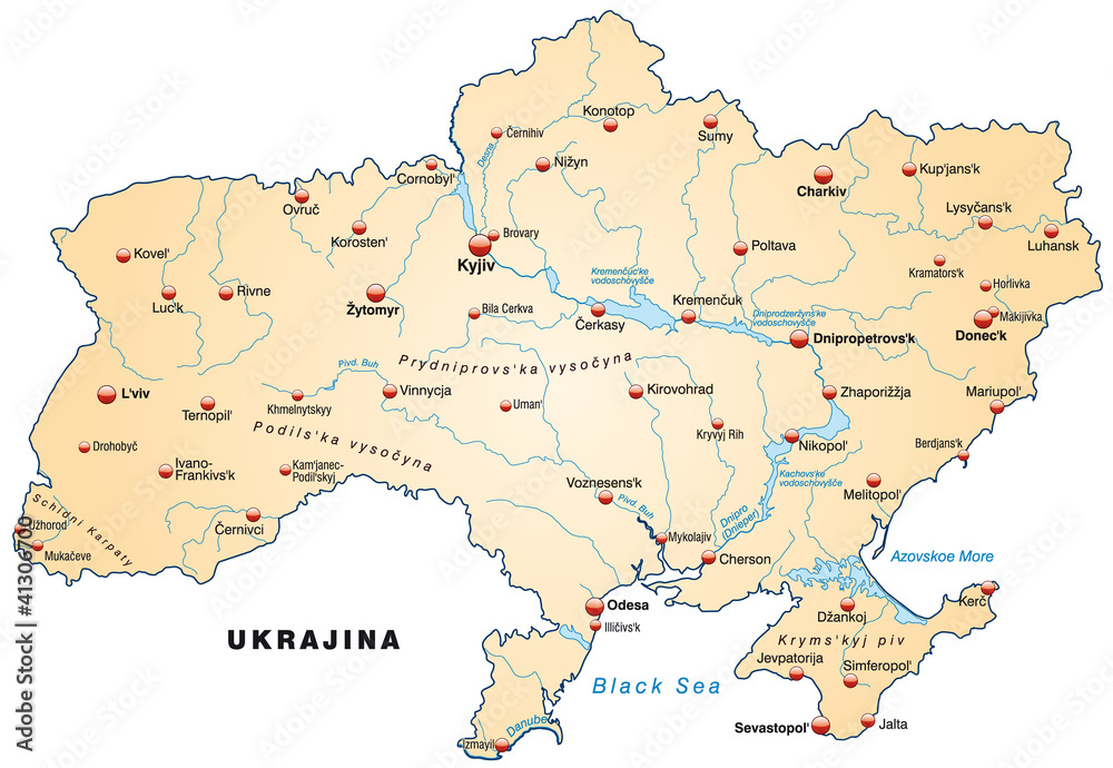 Inselkarte der Ukraine