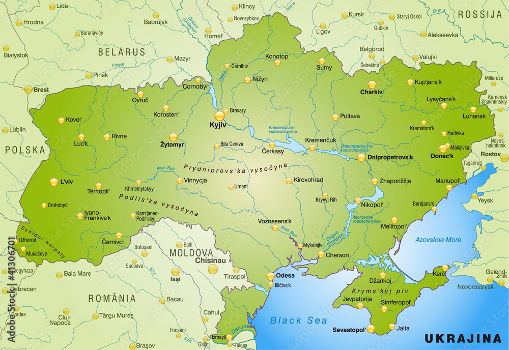 Übersichtskarte der Ukraine