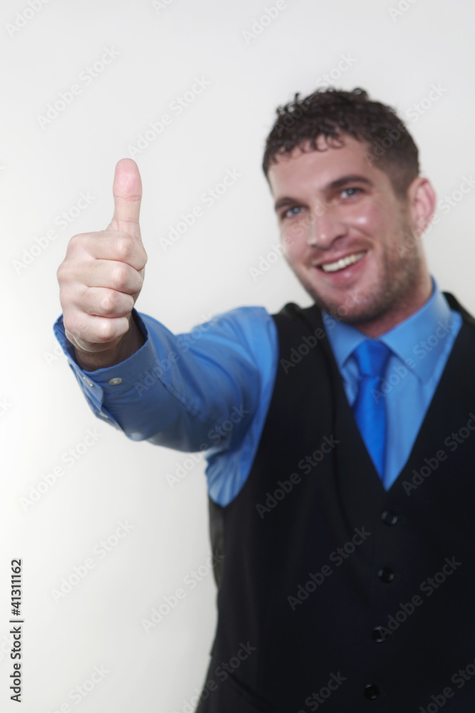 businessman wearing a shirt and tie in a waist coat businessman wearing a shirt and tie in a waist coat