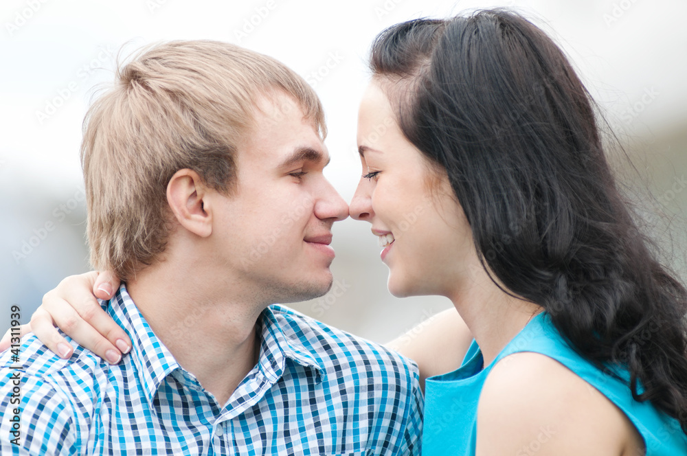 Portrait of a beautiful young happy smiling couple Portrait of a beautiful young happy smiling couple