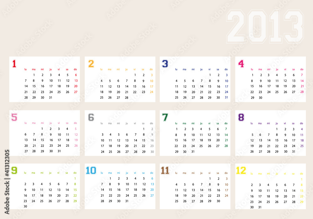 2013 calendario