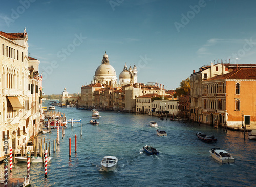 Kanał Grande i bazyliki Santa Maria della Salute, Wenecja, Włochy