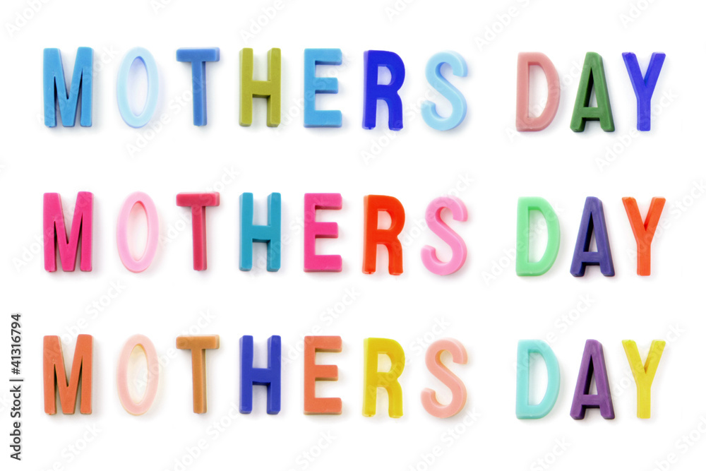 Mother's day colored text