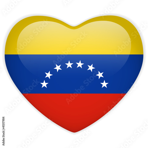 Free Download Venezuela Flag Heart Glossy Button - GFXLoad