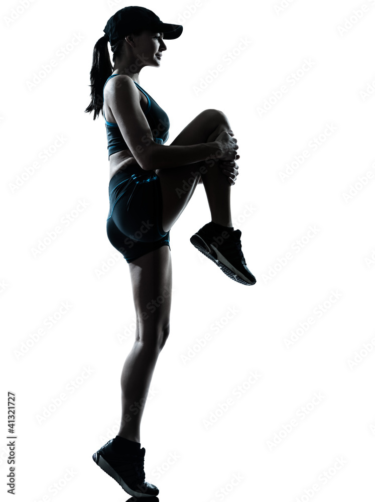 woman runner jogger stretching warm up woman runner jogger stretching warm up