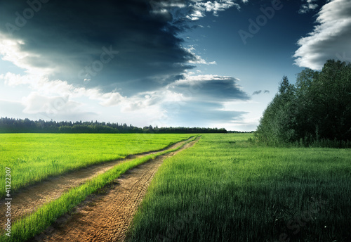 ground road and sunset