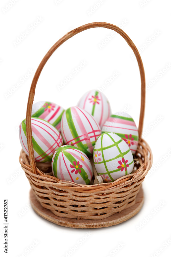 Easter eggs in a basket