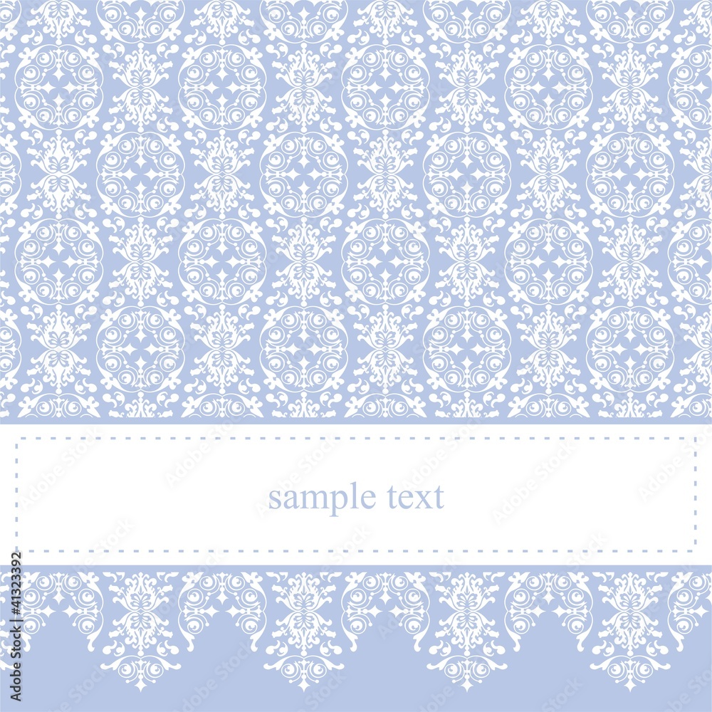 Elegant blue lace vector wedding card or party invitation Elegant blue lace vector wedding card or party invitation