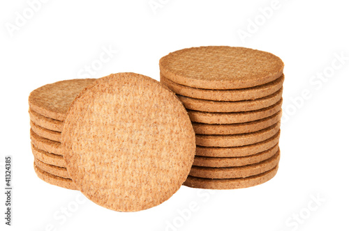 Biscuits against a white background