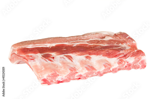 Fresh raw ribs on white