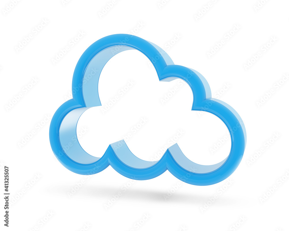 Secure cloud database network isolated blue icon Secure cloud database network isolated blue icon