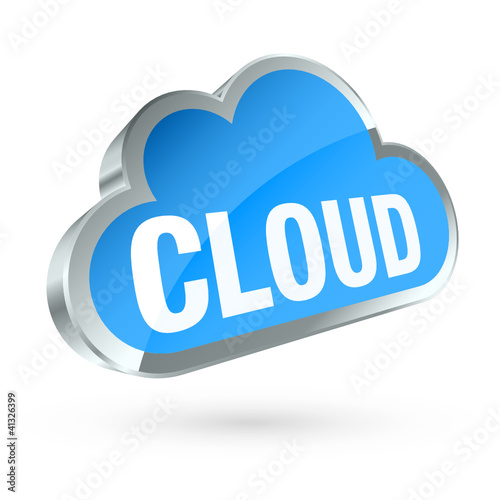 Middle Blue 3D Cloud Silver Frame "Cloud"