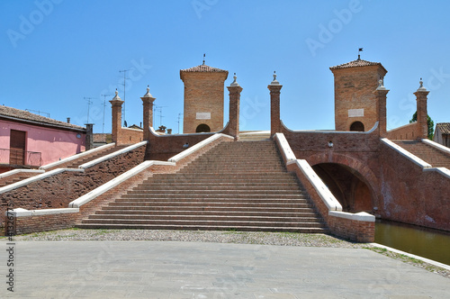 Trepponti bridge. Comacchio. Emilia-Romagna. Italy.