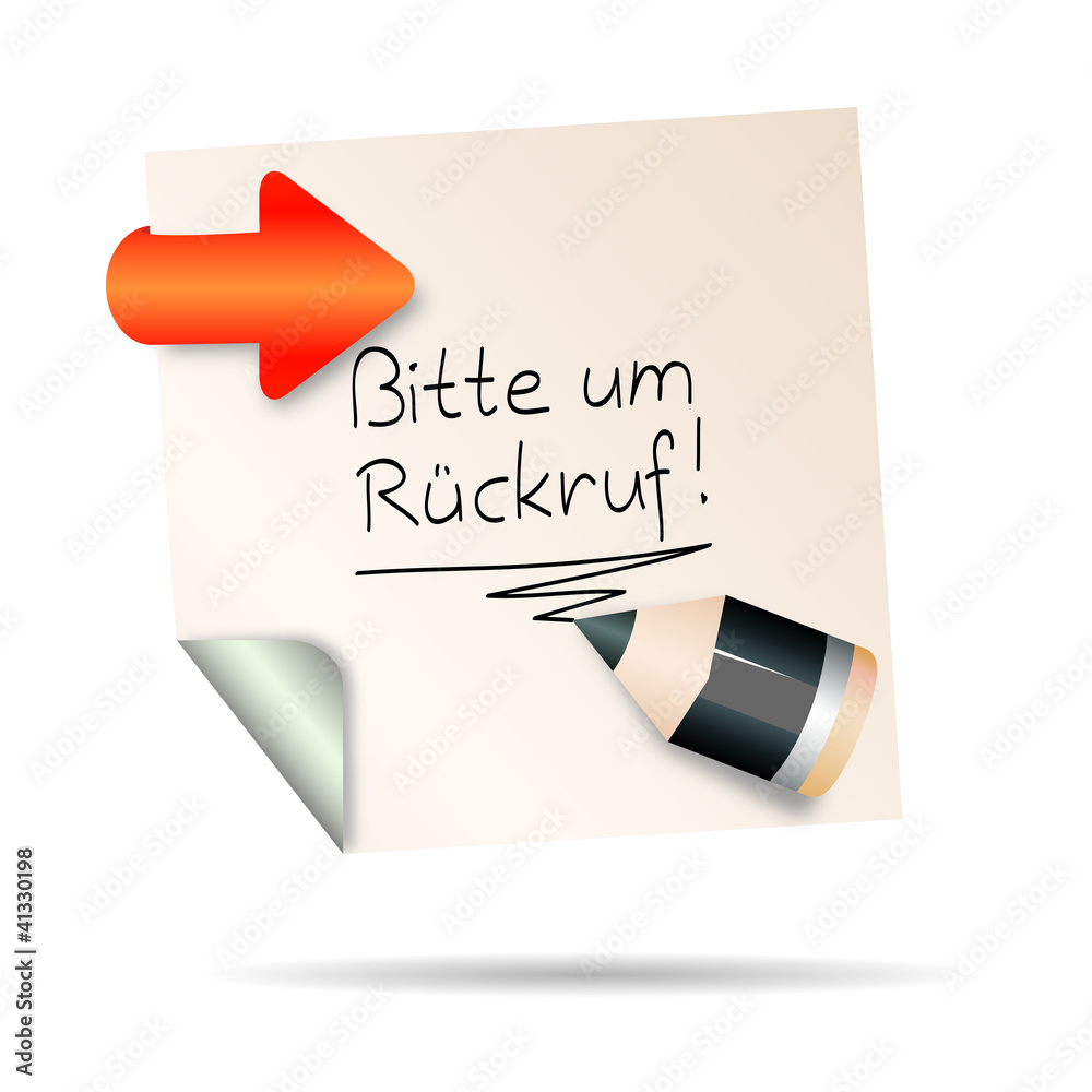 post it bitte um rückruf Adobe Stock