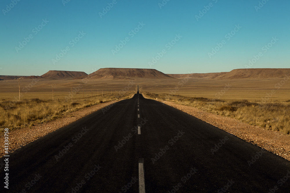 paved road in the desert