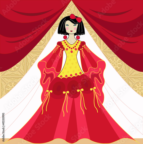 A woman in a dress