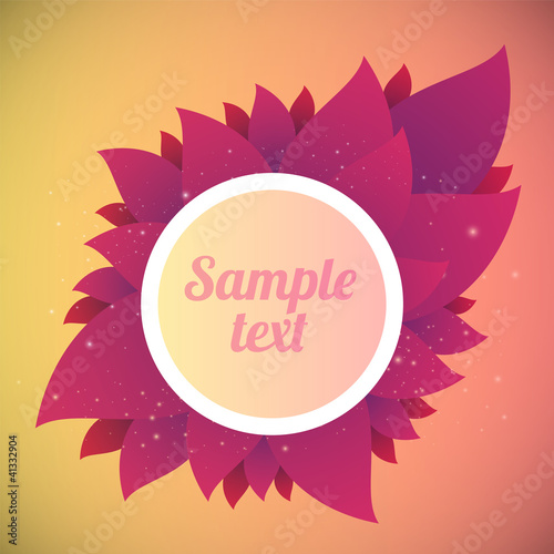 flower abstract background text frame vector illustration