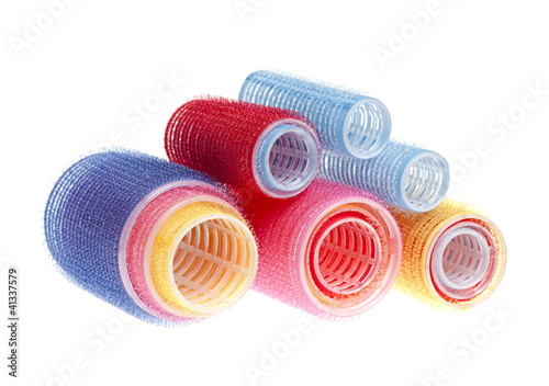 Obraz na plátne Hair rollers on white
