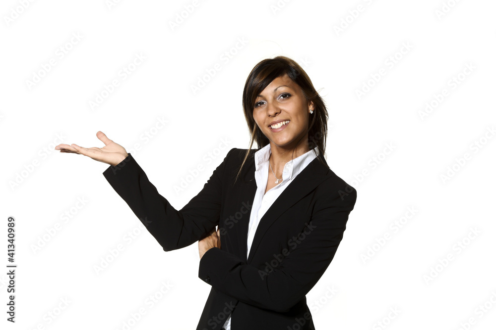 beautiful woman shows something beautiful woman shows something