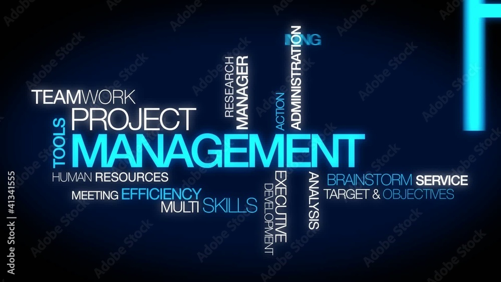 Project Management tag cloud animation video