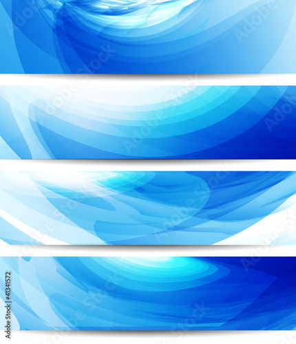 aqua concept cool blue banner set