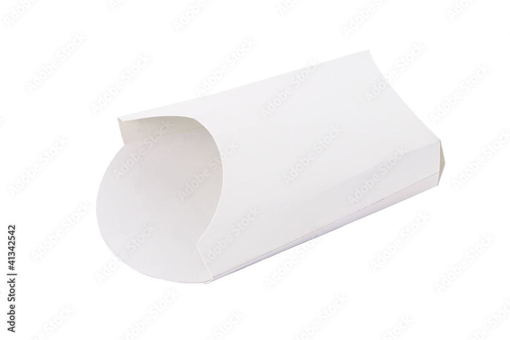 French fries paper box on white background. French fries paper box on white background.