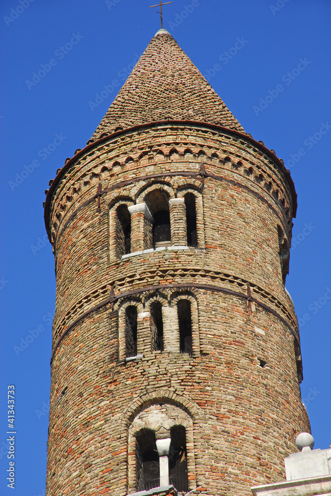 Ravenna  old church Saint John Battista round bell tower