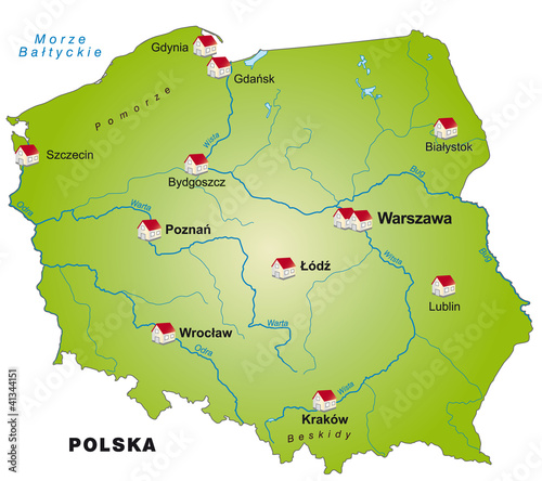 Polen als Internetkarte photo
