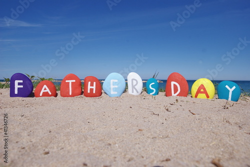 father's day on colourful pebbles