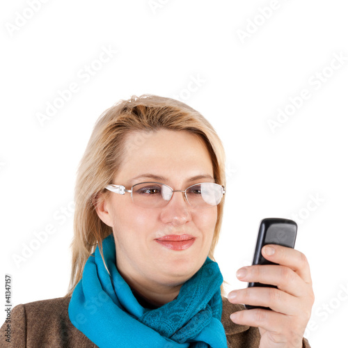 Woman and phone