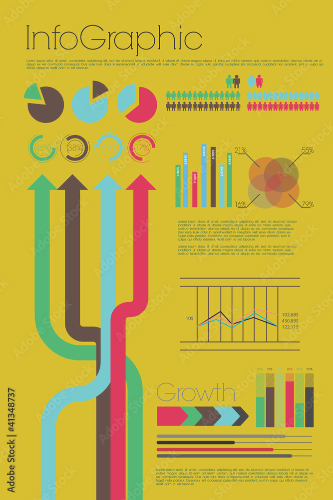 Obraz premium Retro infographic with elements
