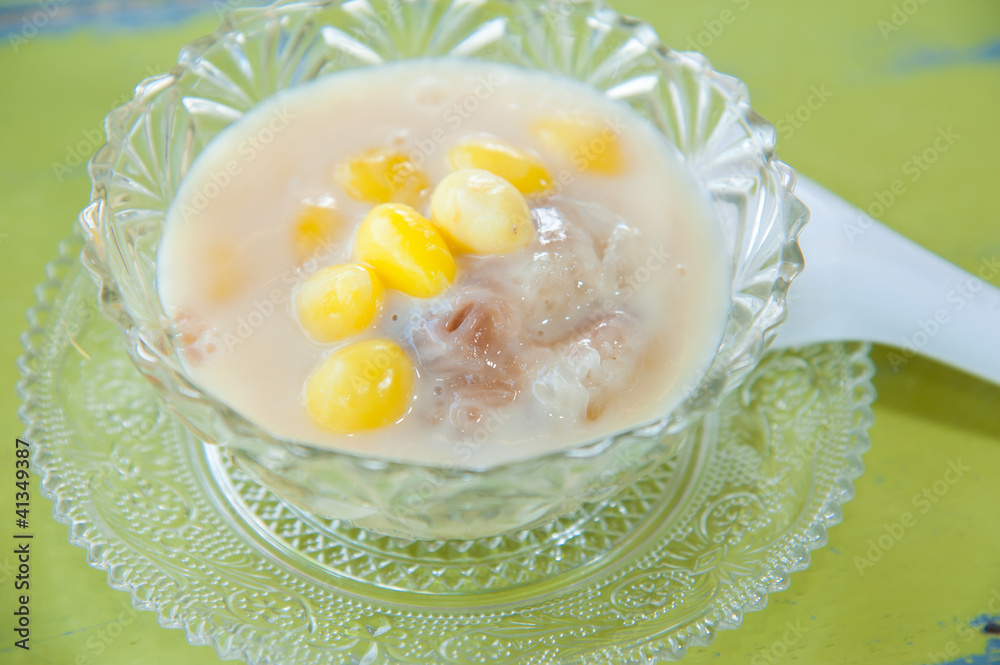 Thai sweetmeat with colorful ball flour, coconut, milk : Bua Loi Thai sweetmeat with colorful ball flour, coconut, milk : Bua Loi