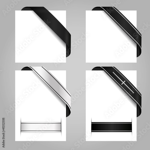 mourning card ribbon elements