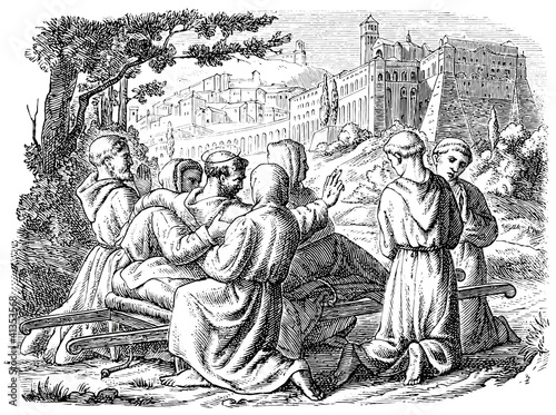 Slika na platnu Depicts the death of Saint Francis of Assisi