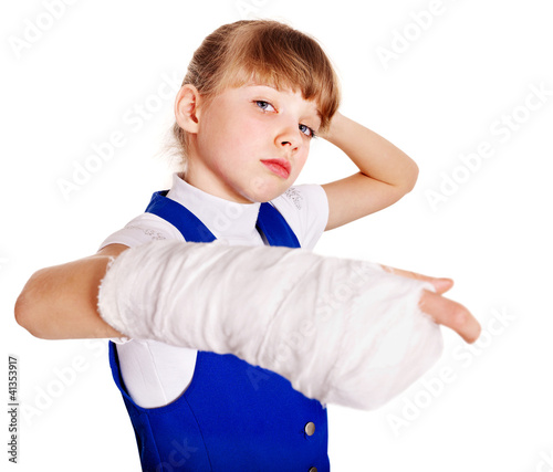 Child with broken arm.