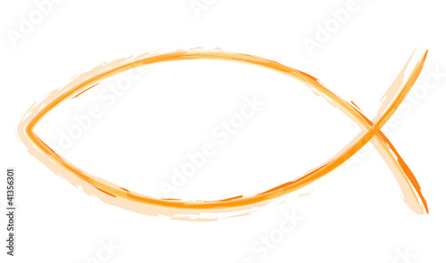 AquaralI - Ichthys Orange - Abstrakt Fisch Symbol