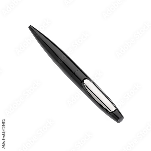Black allpoint pen on the back supported isolated
