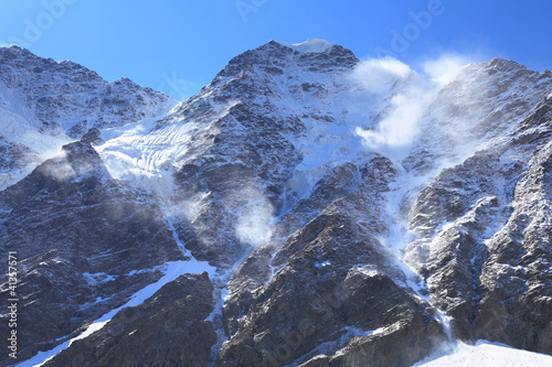 windy morning in the mountains photo